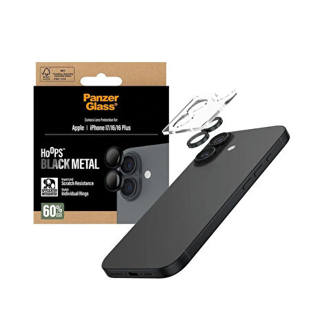 Panzerglass Apple iPhone 17 Siyah Kamera Lens Koruyucu (Hizalama Aparatlı)