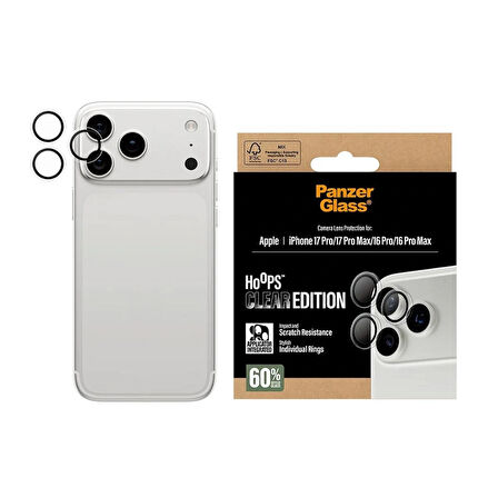 Panzerglass Apple iPhone 17 Pro Şeffaf Kamera Lens Koruyucu (Hizalama Aparatlı)