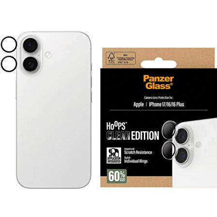 Panzerglass Apple iPhone 17 Şeffaf Kamera Lens Koruyucu (Hizalama Aparatlı)