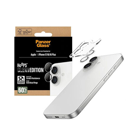 Panzerglass Apple iPhone 17 Şeffaf Kamera Lens Koruyucu (Hizalama Aparatlı)