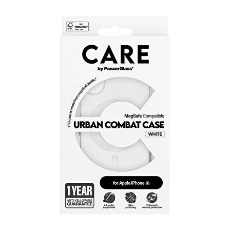 PanzerGlass Care by iPhone 16 Flagship Urban Combat MagSafe Şeffaf Kılıf