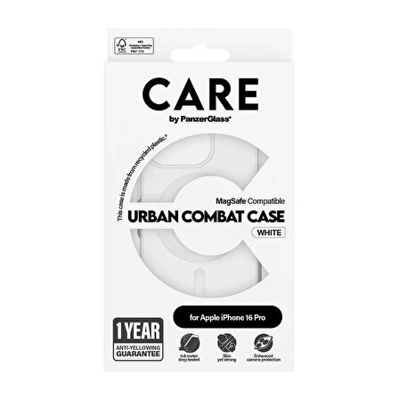 PanzerGlass Care by iPhone 16 Pro Flagship Urban Combat MagSafe Şeffaf Kılıf