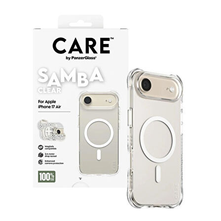 Panzerglass CARE Apple iPhone 17 Air Fashionable Case Samba Şeffaf Magsafe Kılıf