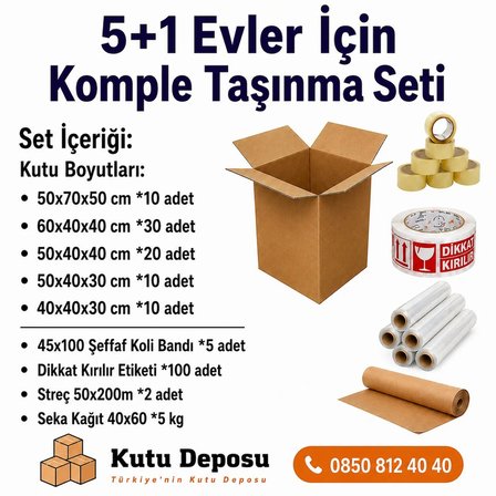 Maxi XXL Taşınma Koli Seti 5+1 Evler için