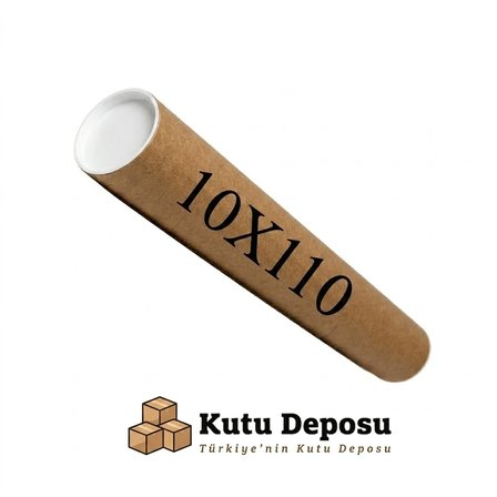 10x110 cm kapaklı silindir postüp rulo gönderi kutusu