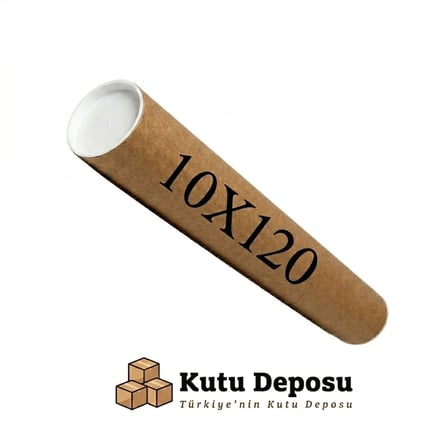 10x120 cm kapaklı silindir postüp rulo gönderi kutusu