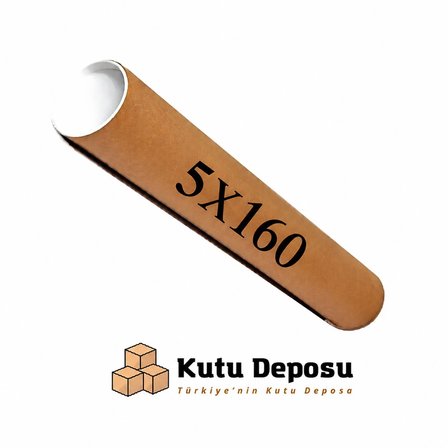 5x160 cm kapaklı silindir postüp rulo gönderi kutusu