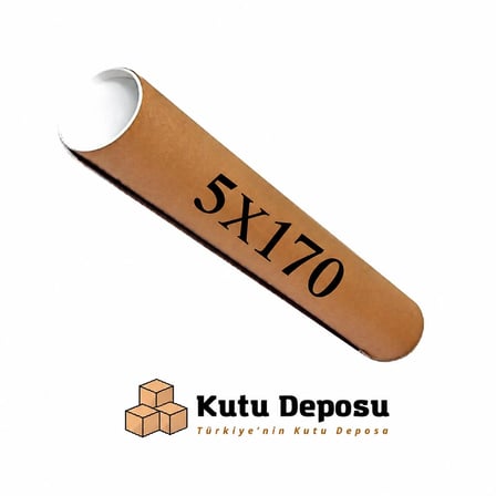 5x170 cm kapaklı silindir postüp rulo gönderi kutusu
