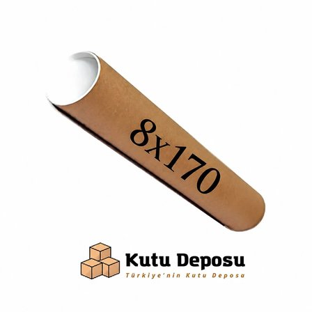 8x170 cm kapaklı silindir postüp rulo gönderi kutusu