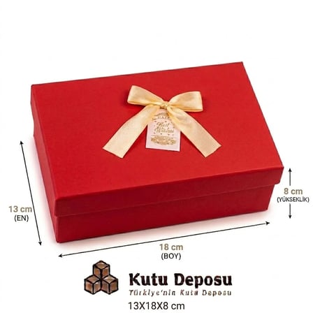 13X18X8 Cm Hediye Kutusu-Kırmızı