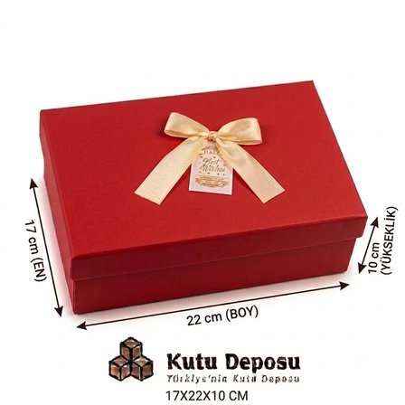 17X22X10 Cm Hediye Kutusu-Kırmızı