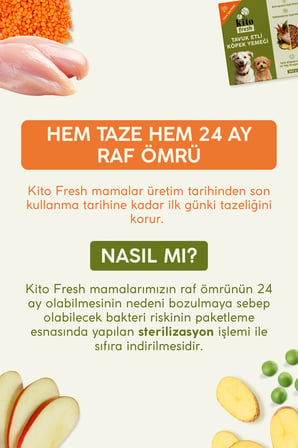 Kito Kuzu Etli Yetişkin Köpek Maması 2,5 Kg + 6 Adet Kito Fresh Tavuk Etli %100 Taze İçerikli Mama