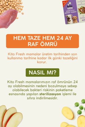 Kito Kuzu Etli Yetişkin Köpek Maması 2,5 Kg + 6 Adet Kito Fresh Hindi Etli %100 Taze İçerikli Mama