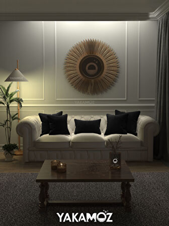 Yakamoz Siyah Kırlent , Yastık Kılıfı Kadife Görünümlü Velvet Touch Serisi