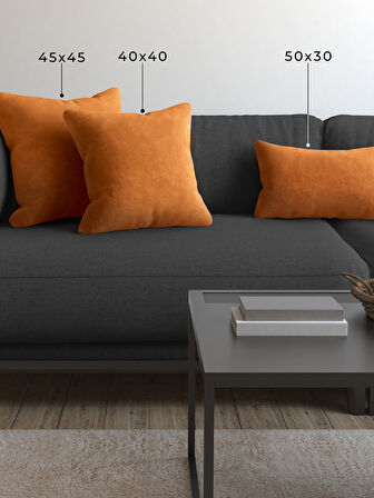 Demor Home Soft Series Portakal Rengi Kırlent, Yastık Kılıfı