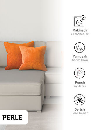 Perle Home Daily Series Mandalina Rengi Kırlent Yastık Kılıfı