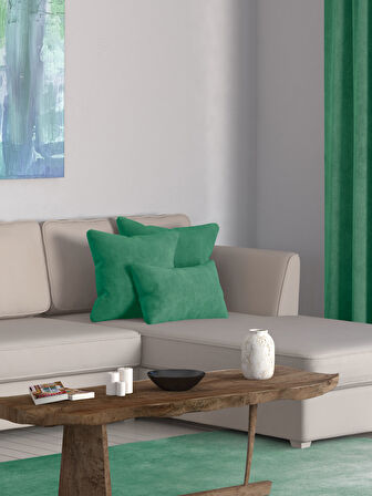 Perle Home Daily Series Zümrüt Yeşili Rengi Kırlent Yastık Kılıfı