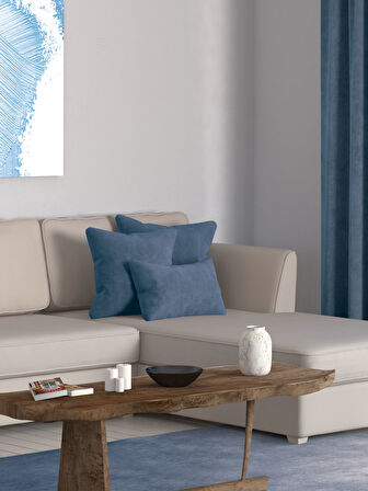 Perle Home Daily Series Derin Mavi Rengi Kırlent Yastık Kılıfı