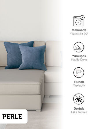 Perle Home Daily Series Derin Mavi Rengi Kırlent Yastık Kılıfı