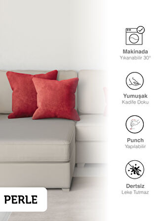 Perle Home Daily Series Kırmızı Kırlent Yastık Kılıfı