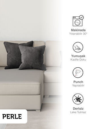 Perle Home Daily Series Gri Renk Kırlent Yastık Kılıfı