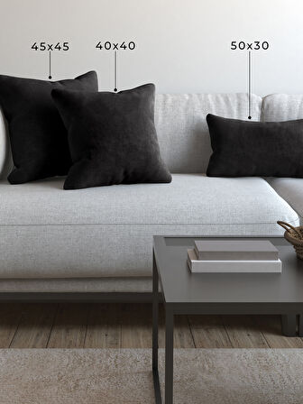 Demor Home Soft Series Panter Siyahı Kırlent, Yastık Kılıfı