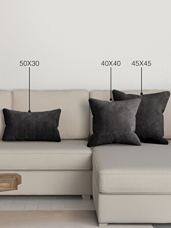Perle Home Daily Series Siyah Renk Kırlent Yastık Kılıfı