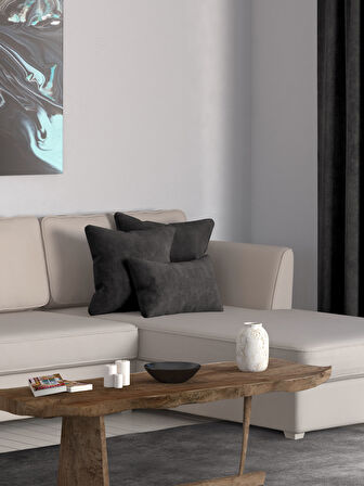 Perle Home Daily Series Siyah Renk Kırlent Yastık Kılıfı