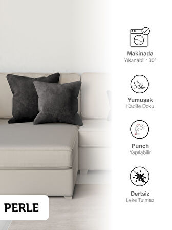 Perle Home Daily Series Siyah Renk Kırlent Yastık Kılıfı