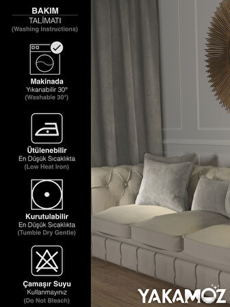 Yakamoz Ekru Renk Kırlent , Yastık Kılıfı Kadife Görünümlü Velvet Touch Serisi