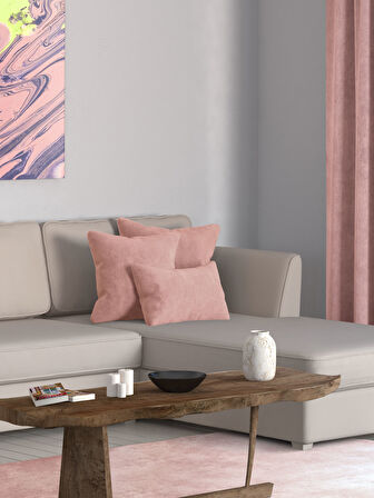 Perle Home Daily Series Buğulu Gül Rengi Kırlent Yastık Kılıfı