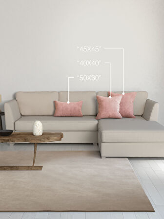 Perle Home Daily Series Buğulu Gül Rengi Kırlent Yastık Kılıfı