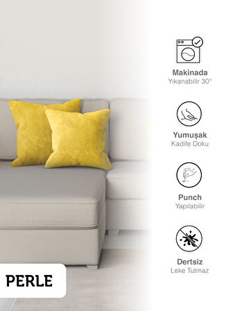 Perle Home Daily Series Güneş Sarısı Rengi Kırlent Yastık Kılıfı