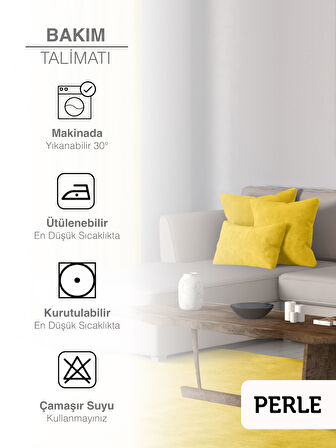 Perle Home Daily Series Güneş Sarısı Rengi Kırlent Yastık Kılıfı