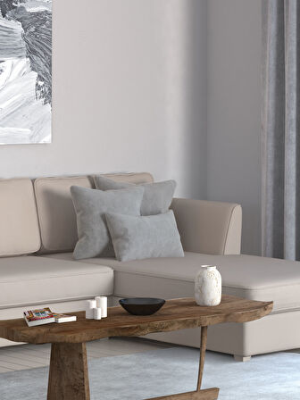 Perle Home Daily Series Açık Gri Renk Kırlent Yastık Kılıfı