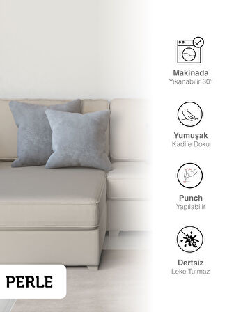 Perle Home Daily Series Açık Gri Renk Kırlent Yastık Kılıfı