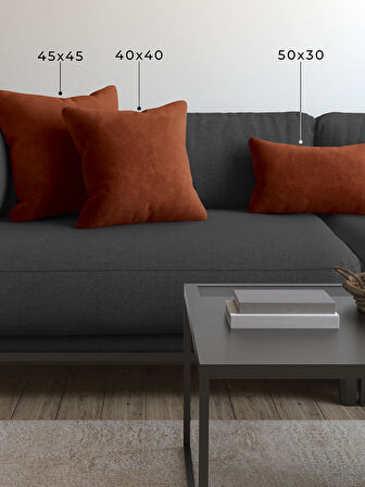 Demor Home Soft Series Kiremit Rengi Kırlent, Yastık Kılıfı