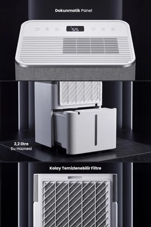 KT16 (Wi-Fi + ION + HEPA) Nem Alma ve Hava Temizleme Cihazı
