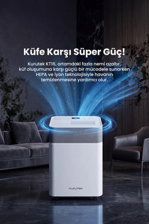 KT16 (Wi-Fi + ION + HEPA) Nem Alma ve Hava Temizleme Cihazı