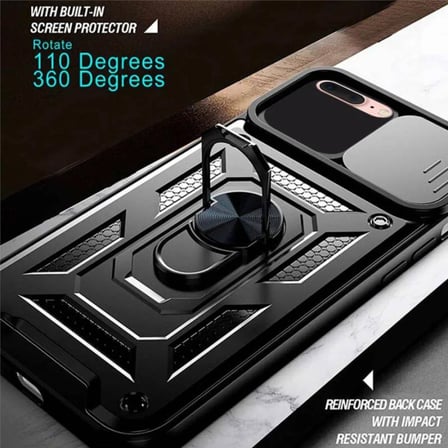 Kızaklı Tank Kılıf Apple iPhone 7 Plus Siyah