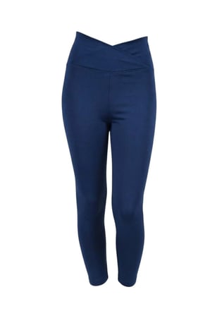 Kız çocuk Cepli Kruvaze Kemer Yüksek Bel, Günlük, Koşu, Yürüyüş, Yoga, Spor, Egzersiz, Fitness Tayt — Lacivert
