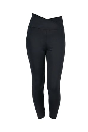 Kız çocuk Cepli Kruvaze Kemer Yüksek Bel, Günlük, Koşu, Yürüyüş, Yoga, Spor, Egzersiz, Fitness Tayt — Siyah