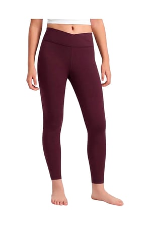 Kız çocuk Cepli Kruvaze Kemer Yüksek Bel, Günlük, Koşu, Yürüyüş, Yoga, Spor, Egzersiz, Fitness Tayt — Bordo