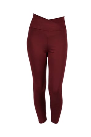Kız çocuk Cepli Kruvaze Kemer Yüksek Bel, Günlük, Koşu, Yürüyüş, Yoga, Spor, Egzersiz, Fitness Tayt — Bordo