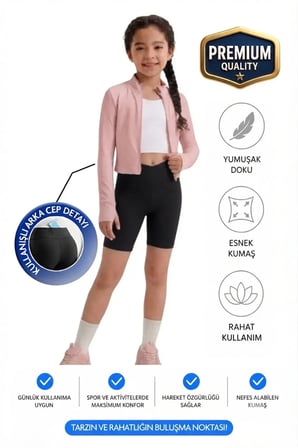 Kız çocuk Cepli Kruvaze Kemer Yüksek Bel Biker Günlük Koşu Yürüyüş Yoga Spor Voleybol Fitness Kısa Tayt — Siyah