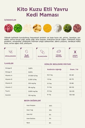 Kito 3 adet 2 kg yavru kedi maması