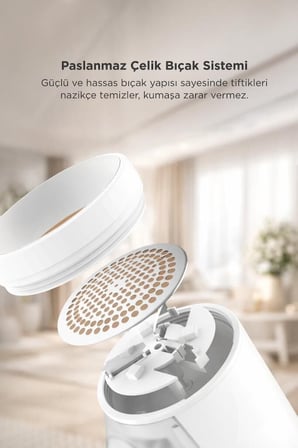 Pratik Alet Kişisel Bakım Temizlik Aleti Şarjlı Tüy ve Tiftik Temizleme Makinesi 708 Beyaz