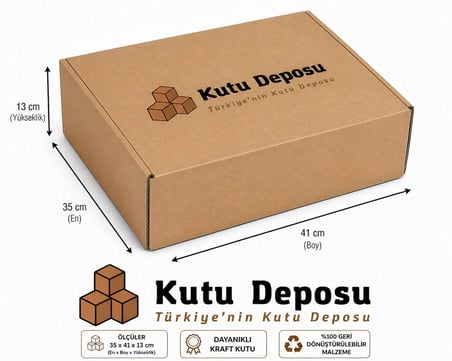 35x41x13 cm E-Ticaret ve Kargo Kutusu (Elbise Kutusu) (20 ADET)