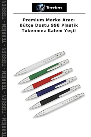 Premium Marka Aracı Bütçe Dostu 998 Plastik Tükenmez Kalem Yeşil