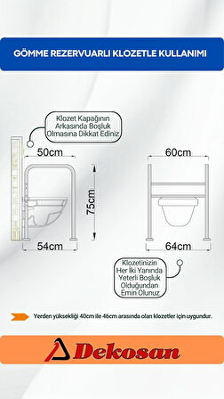 Dekosan Engelli Klozet Yanı Tutunma Barı - Bedensel Engelliler İçin